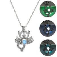 Luminated Necklace, Zinc Alloy, with Night-Light Stone, with 5cm extender chain, Scorpion, platinum color plated, fashion jewelry & Unisex & adjustable cm 
