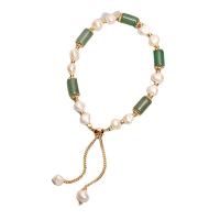 Cultured Freshwater Pearl Bracelets, with Crystal, Adjustable & fashion jewelry & for woman, pink 