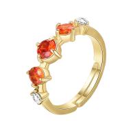 Rhinestone Zinc Alloy Finger Ring, Garnet, with Zinc Alloy, Adjustable & fashion jewelry & for woman & with rhinestone 