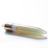 Agate Brass Pendants, with Brass, Conical, gold color plated, Unisex 