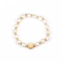 Cultured Freshwater Pearl Bracelets, 316L Stainless Steel, with Freshwater Pearl, real gold plated, fashion jewelry & for woman Approx 6.5 Inch 