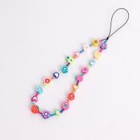 Polymer Clay Mobile Phone Lanyard, with Acrylic, for woman, multi-colored cm 