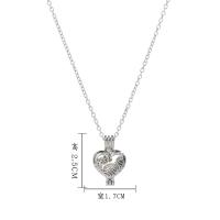 Plastic Pearl Necklace, Zinc Alloy, with Plastic Pearl, with 5cm extender chain, Heart, platinum color plated, fashion jewelry & adjustable & for woman & hollow, platinum color cm 