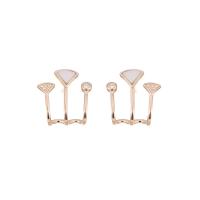 Cubic Zirconia Micro Pave Sterling Silver Earring, 925 Sterling Silver, with Shell, 18K gold plated, micro pave cubic zirconia & for woman 
