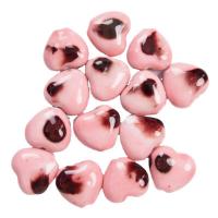 Glasierte Porzellan Perlen, Herz, DIY, keine, 27x25mm, Bohrung:ca. 3mm, 5PCs/Tasche, verkauft von Tasche