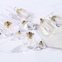 Clear Quartz Perfume Bottle Pendant, Unisex & 1/1 loop 