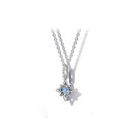 925 Sterling Silver European Necklace, with Cubic Zirconia, plated & for woman Approx 45 cm 