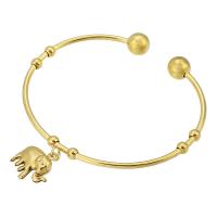 Stainless Steel Cuff Bangle, 316 Stainless Steel, Elephant, Vacuum Plating, fashion jewelry & for woman, golden 