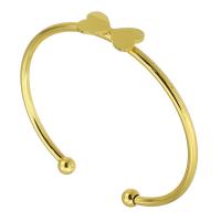 Stainless Steel Cuff Bangle, 316 Stainless Steel, Bowknot, Vacuum Plating, fashion jewelry & for woman, golden 