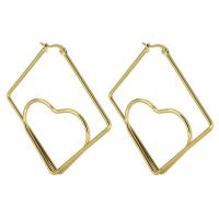 Stainless Steel Hoop Earring, 316 Stainless Steel, Vacuum Plating, fashion jewelry & for woman, golden 