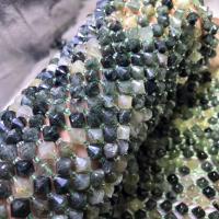 Natural Green Quartz Beads, with Seedbead, polished, DIY & faceted, grass green cm 