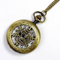 Watch Necklace, Zinc Alloy, with Plastic, Chinese movement, antique brass color plated, waterproofless & Unisex & enamel Approx 16.92 Inch 