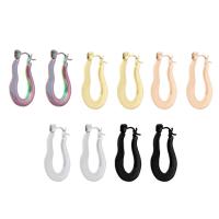 Stainless Steel Hoop Earring, 304 Stainless Steel, Vacuum Ion Plating, fashion jewelry & for woman 16*24*3.5mm 