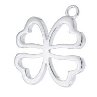 Stainless Steel Clover Pendant, 316 Stainless Steel, Four Leaf Clover, DIY & hollow, original color, 26*27.5mm Approx 2.5mm 