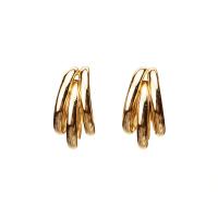 Iron Stud Earring, plated, fashion jewelry & Unisex, golden 