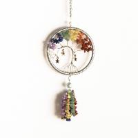 Fashion Dream Catcher, Gemstone, with brass wire & Iron, plated, tree of life design & for woman 