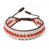 Gemstone Bracelets, with Cotton Cord, three layers & Unisex, 6mm Approx 7.48 Inch 
