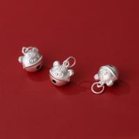 Sterling Silver Jingle Bell for Christmas Decoration, 925 Sterling Silver, silver color plated silver color 