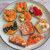 Mobile Phone DIY Decoration, Resin, Bread, hand drawing multi-colored 