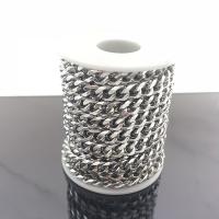 Stainless Steel Curb Chain, 304 Stainless Steel, DIY, original color, 7.5mm 