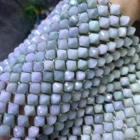 Jadeite Beads, with Seedbead, polished, DIY & faceted, light blue cm 