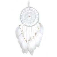 Fashion Dream Catcher, Feather, with Cotton Thread & Wood & Iron, handmade, hanging, white 