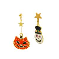 Zinc Alloy Drop Earring, plated, Halloween Jewelry Gift & for woman & enamel 