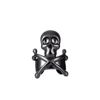 Brass Earring Clip, Skull, plated, Unisex & Halloween Jewelry Gift 