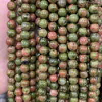 Unakit Perlen, Unakite, rund, poliert, DIY & verschiedene Größen vorhanden, Länge:ca. 14.17 ZollInch, verkauft von Strang