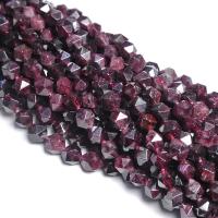 Natural Garnet Beads, Star Cut Faceted & DIY Approx 15.35 Inch 