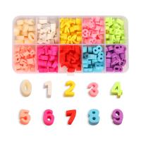 Polymer Clay Jewelry Beads, Number, DIY, mixed colors 