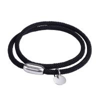 Milan Cord Bracelet, with 316 Stainless Steel, Flat Round, polished, Double Layer & fashion jewelry & Unisex 4mm 