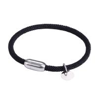 Milan Cord Bracelet, with 316 Stainless Steel, Flat Round, polished, fashion jewelry & Unisex 4mm 