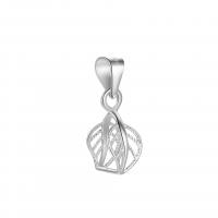 Sterling Silver Pinch Bail, 925 Sterling Silver, Leaf, plated & hollow 