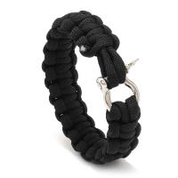 Polyester Cord Bracelet, with Zinc Alloy, fashion jewelry & Unisex 20mm, Inner Approx 60mm 