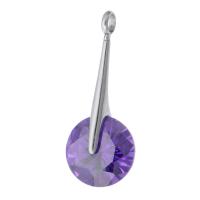 Cubic Zirconia Stainless Steel Pendant, 316 Stainless Steel, DIY & micro pave cubic zirconia, original color Approx 2mm 