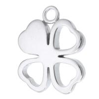Stainless Steel Clover Pendant, 316 Stainless Steel, Four Leaf Clover, DIY & hollow, original color Approx 3mm 