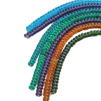 Rondell Kristallperlen, Kristall, flache Runde, zufällig gesendet & DIY, gemischte Farben, ca. 95PCs/Strang, verkauft von Strang