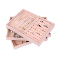 Jewelry Case and Box, Velveteen, with Middle Density Fibreboard, durable beige 