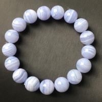 Lace Agate Bracelets, Round, Unisex blue Approx 18 cm 