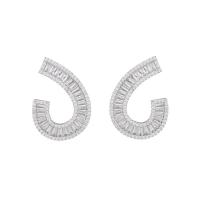 Cubic Zirconia Micro Pave Brass Earring, Teardrop, plated, fashion jewelry & micro pave cubic zirconia & for woman 