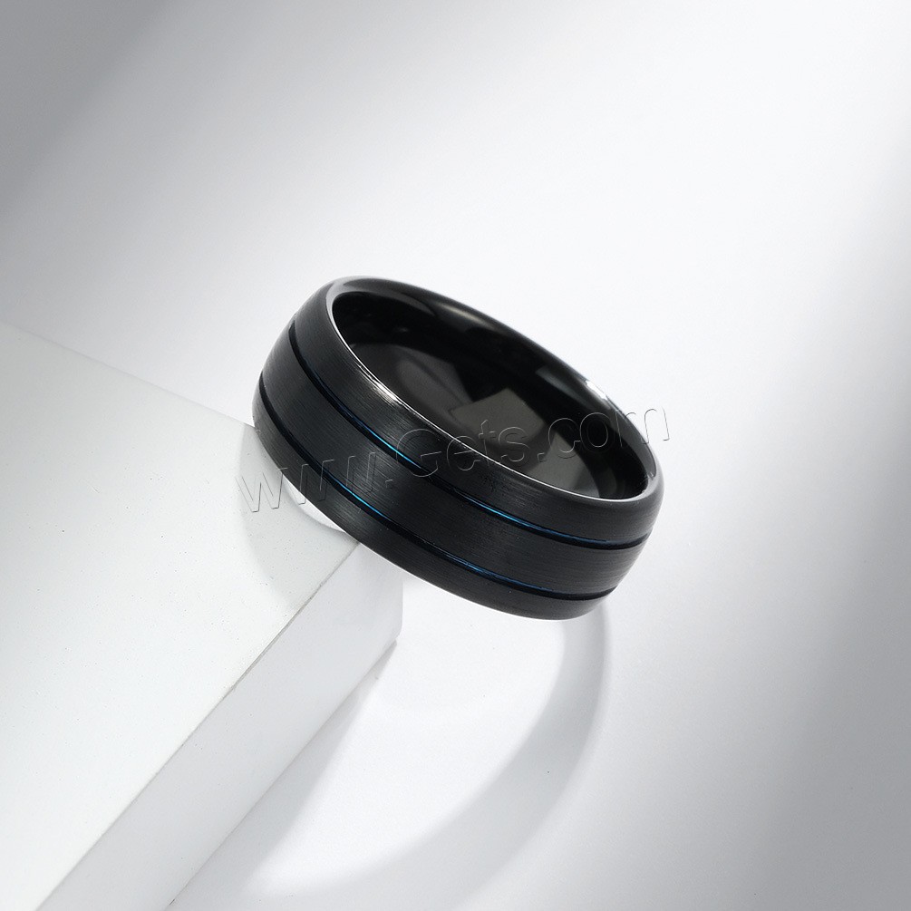 Вольфрама сталь Кольцо, Другое покрытие, разный размер для выбора & Мужский, Много цветов для выбора, 8mm, размер:8-12, продается PC