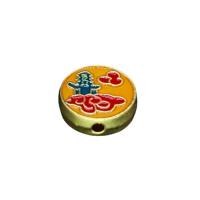 Cloisonne Beads, Zinc Alloy, with Cloisonne, Flat Round, sang gold plated, DIY & enamel 