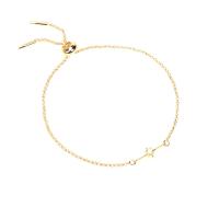Cubic Zirconia Micro Pave Brass Bracelet, with Cubic Zirconia, gold color plated, Adjustable & for woman, clear Approx 16-22 cm 