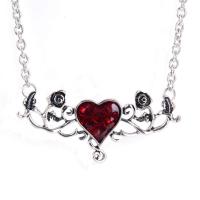 Хэллоуин ожерелье, цинковый сплав, Роуз, плакирован серебром, Хэллоуин дизайн & Женский & эмаль, длина:8.3 дюймовый, продается PC