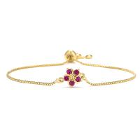 Cubic Zirconia Micro Pave Brass Bracelet, Flower, gold color plated, Adjustable & micro pave cubic zirconia & for woman 