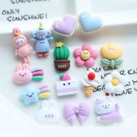 Mobile Phone DIY Decoration, Resin, Cartoon, hand drawing multi-colored, 20-25mm 