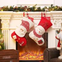 Christmas Stocking and Holder for your Mantel, Knitted Fabric, with Non-woven Fabrics, handmade, Christmas Design 