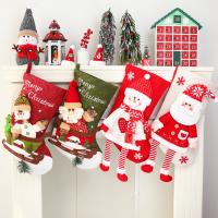 Christmas Stocking and Holder for your Mantel, Knitted Fabric, with Non-woven Fabrics & Velveteen, handmade, Christmas Design 