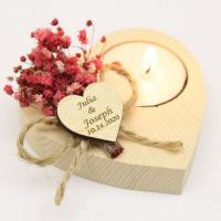 Wood Candle Holder, Heart, wedding gift 